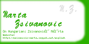 marta zsivanovic business card